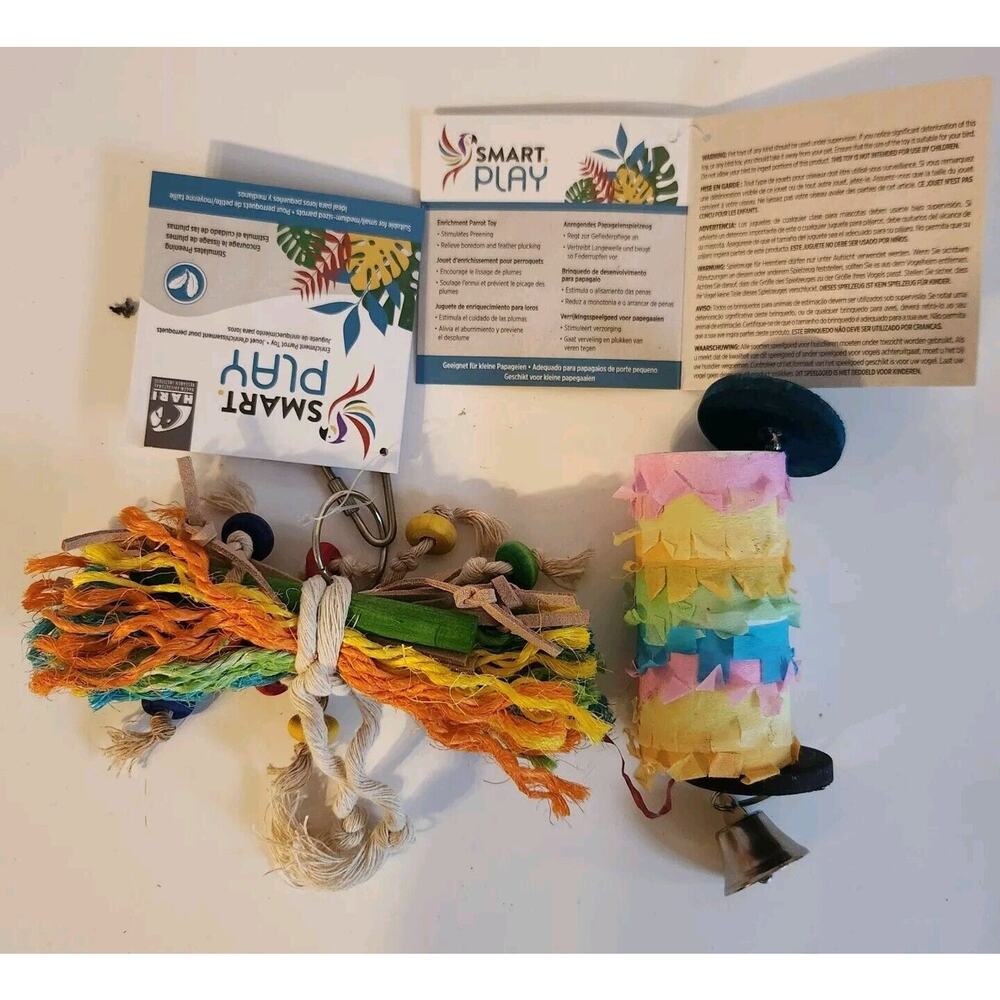 Hari Smart Play for small to medium sized parrot 2 Toys Stimulates Preening
